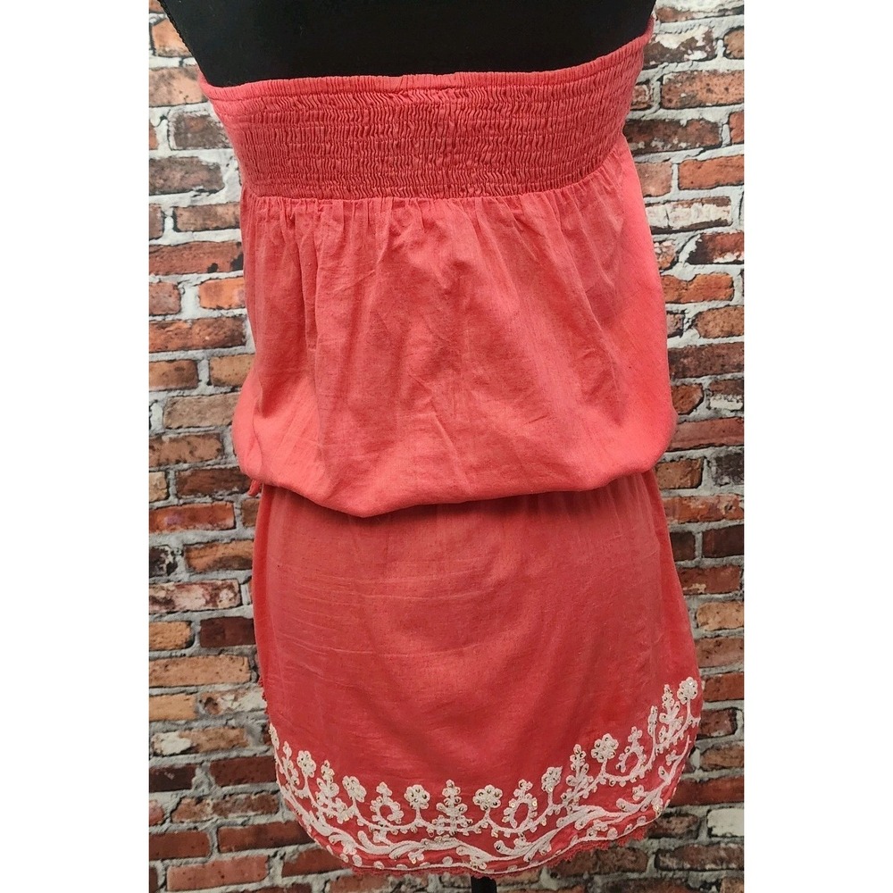 CYNTHIA ROWLEY Swim CoverUp Dress L Strapless Sequin Embroidered‎ Boho Cottage - Picture 6 of 15